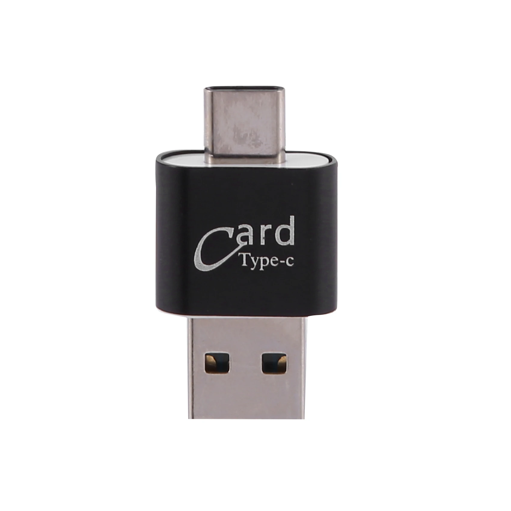 

Алюминиевый адаптер для чтения карт памяти RISEN USB Type C OTG Micro-SD/TF, адаптер для внешнего устройства чтения карт памяти для мобильного телефона, компьютера (черный)