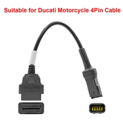 OBD Motorcycle Cable For Ducati 4 Pin Plug Cable Diagnostic Cable 4Pin to OBD2 16pin Adapter Motorcycle Accessories