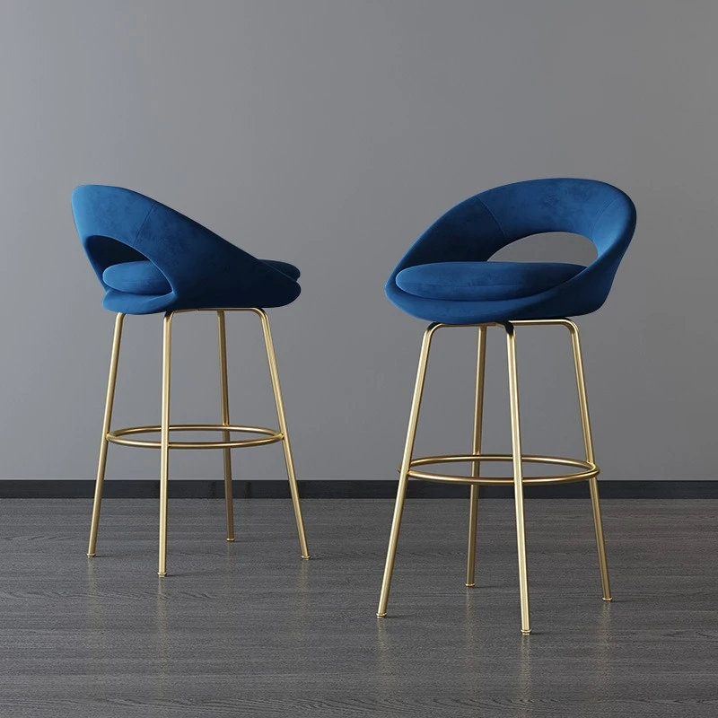Modern light luxury bar chair bar leisure front desk high stool backrest personality