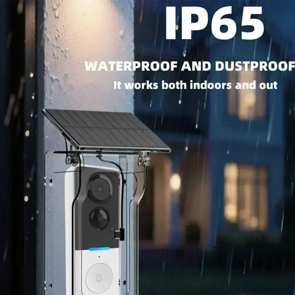 

Tuyas Outdoor Wireless Doorbell Solar Cover 1080P Video Intercom 2-way Audio Motion Detection Peephole Door Camera Wifi Doorbell