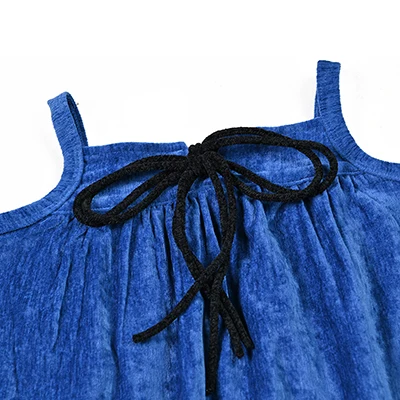 Herbst-Winter Blaues Chenille-Kinderbekleidungsset für Jungen und Mädchen Geschwister-Outfits Modische Kinderkleidung – Detail 17