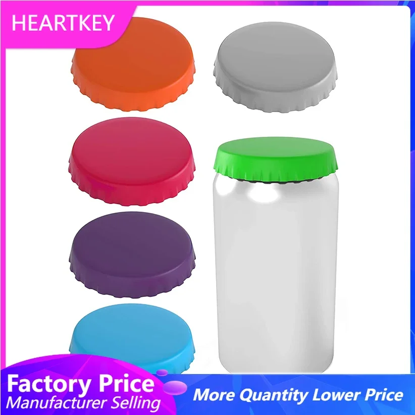 

6PCS Lids Bottle Caps Closures Can Covers Caps Topper Stopper Silicon Lid Food Cans Fits Universal Reusable Lid For Soda Can