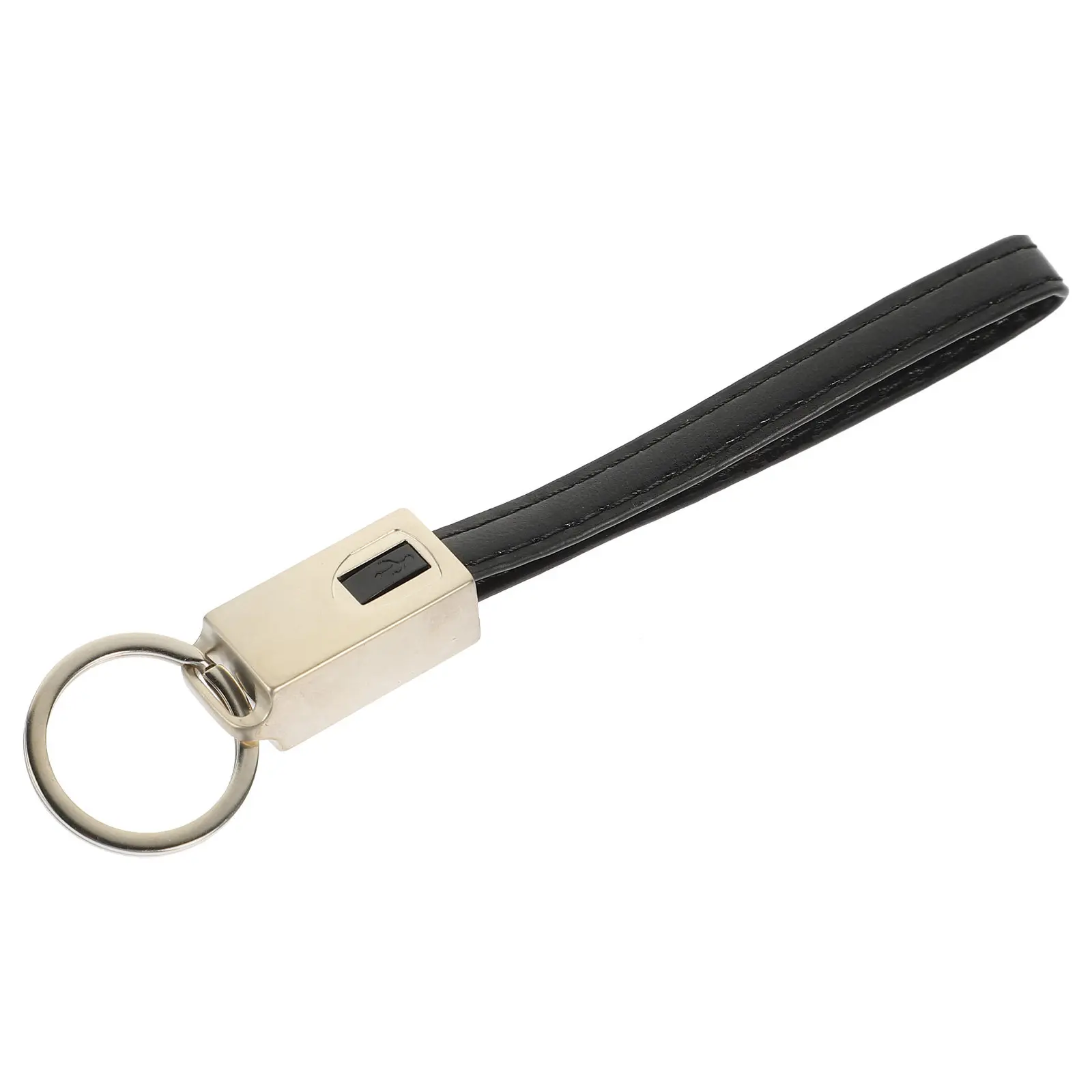 Type-C Mobile Phone Charging Cable Keychain Pendant Black Compact Lightweight Data Transmission Charger for Travel