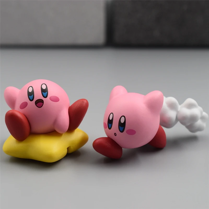 6 قطعة مجموعة Kawaii كيربي Gameboy Gashapon لعبة الشكل الشيف مع ملعقة ستار وادل دي دو المفاتيح نموذج جمع اللعب