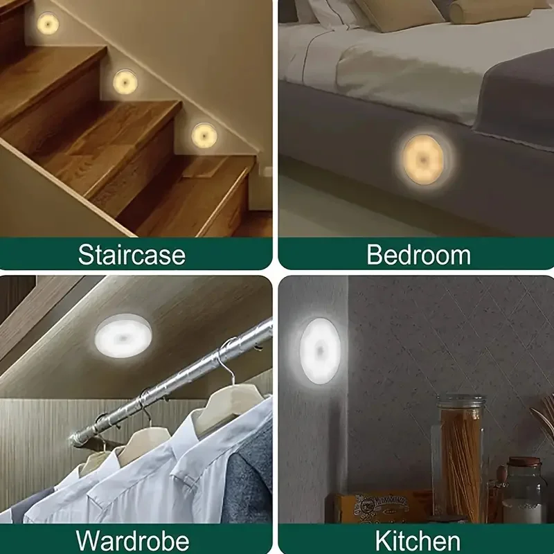 3pcs LED Cabinet Lights Night Light USB Push Button Lamp for Closet BedsideBathroom Stairs Cabinet Bedroom Kitchen Lighting