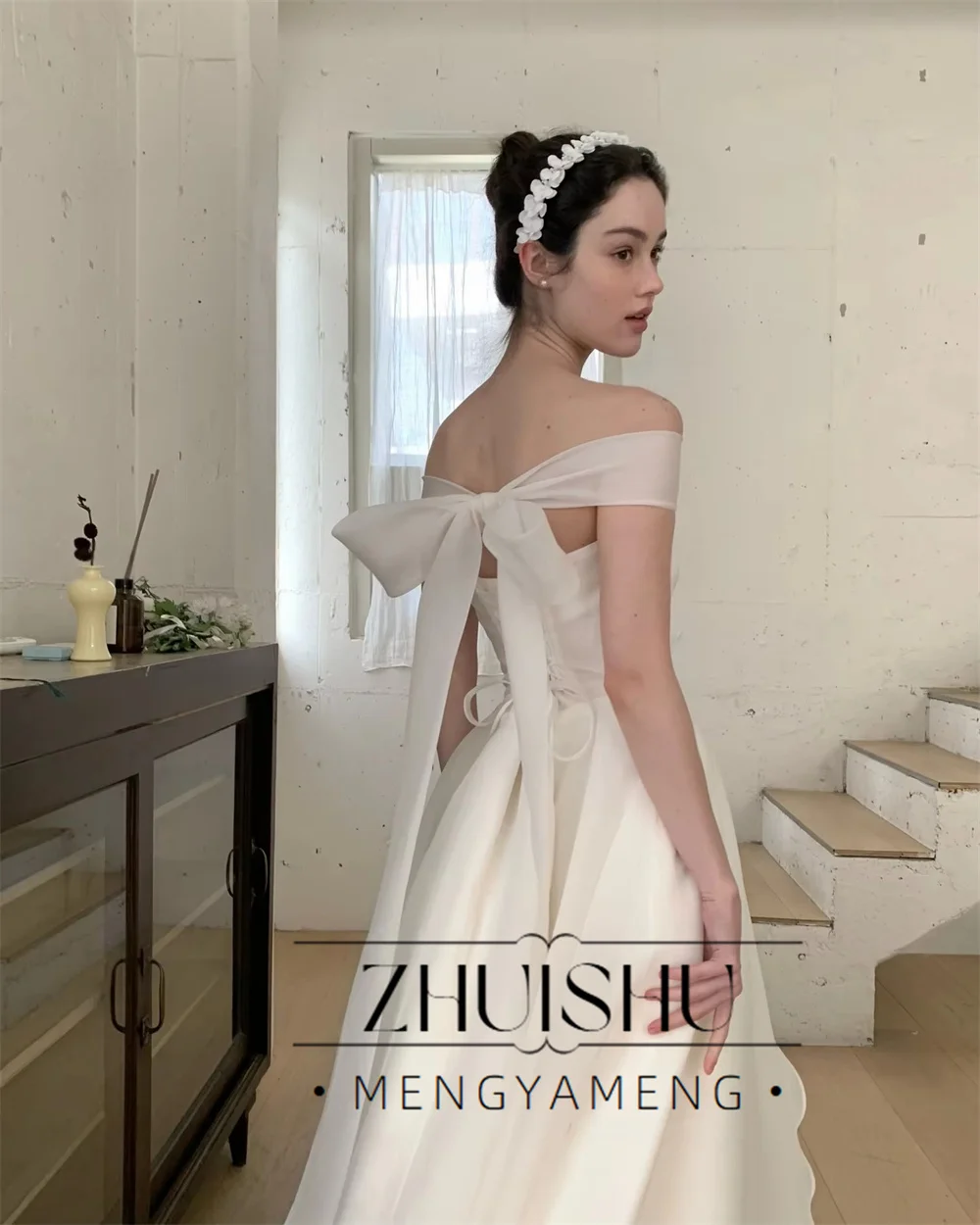 ZHUISHU Customized Organza Korea Wedding Dresses Strapless or Off Shoulder 2 Styles Bridal Gowns Bride Dress Formal Party Gowns