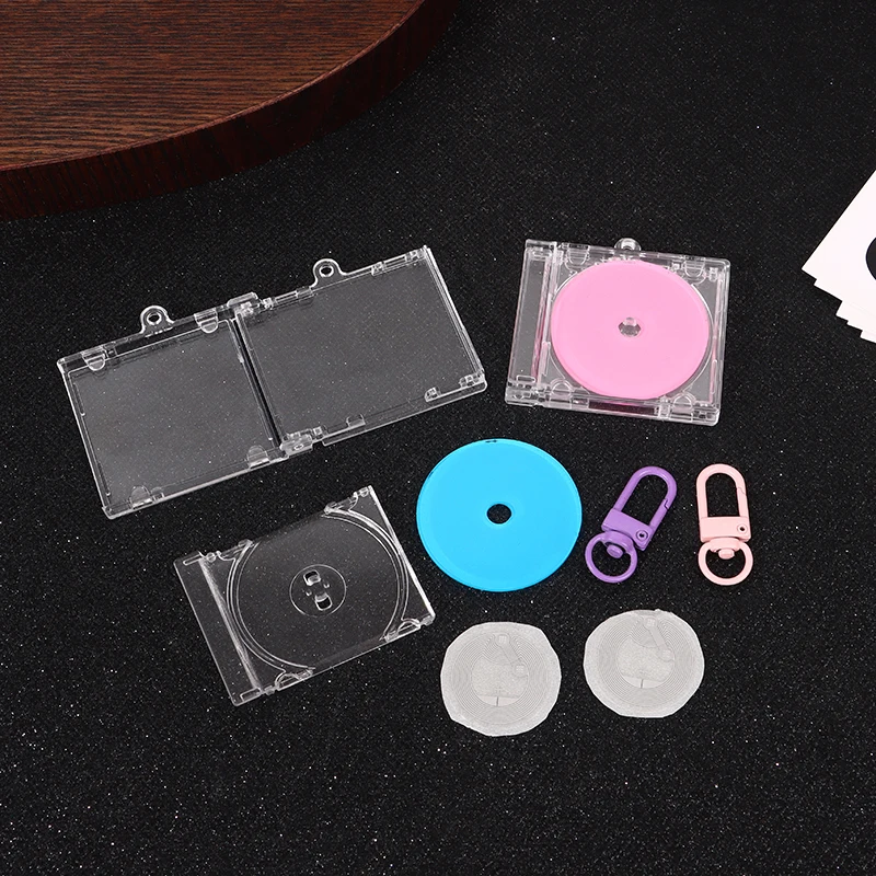 NFC Blank Album CD Case Keychain With NFC Sticker CD Player Keyring Peripheral Commemorative Album Key Holder DIY Bag Pendant