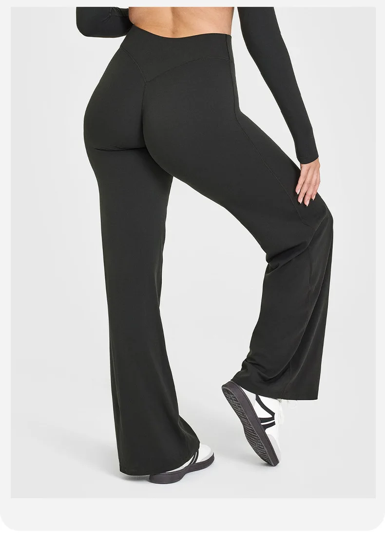 Womens Straight Leg Pants – High Waisted Wide Leg Yoga Pants Breathable Loose Baggy Sweatpants for Gym Running Casual Wear