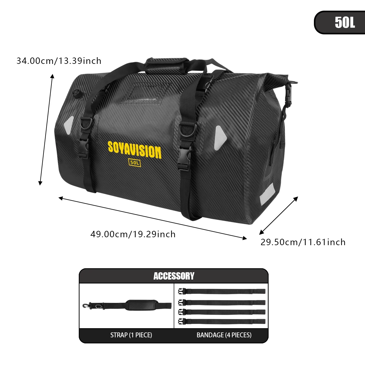 SOYAVISION Motorfiets Achtertas Droge Tas Waterdicht 20L-100L Motorfiets Tas Bagage Reistas Zadeltas Motor Accessoires