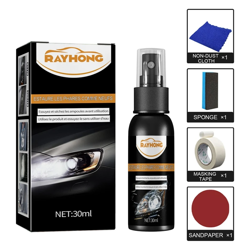 Car Headlight Polishing Agent Scratch Remover Repair Fluid Headlight Restoration And Renewal Polish Liquid Kit Car Accessories