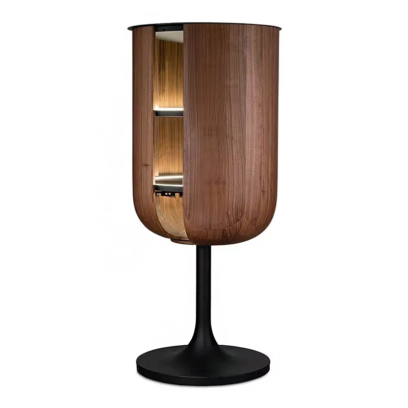 

Light luxury high-end wine cabinet villa living room simple solid wood locker creative display cabinet