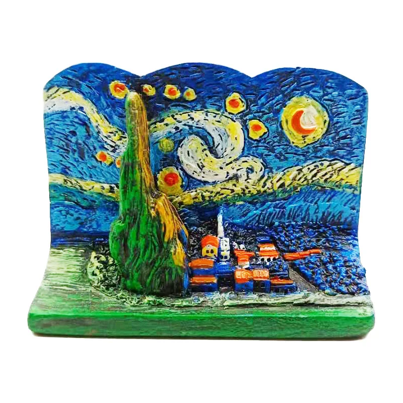 

Creative 3D Famous Paintings Fridge Stickers Wedding Gifts Home Decoration Crafts Fridge Magnets 3D Paintings Magnetic Stickers