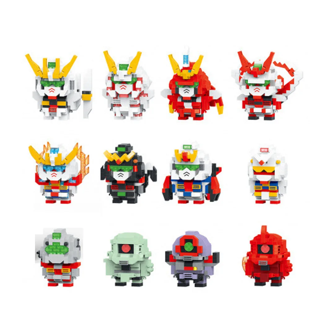 Lovely Robot Figure Micro Diamond Building Block Mobile Suits Nanobrick Unicorn Aegis Astray Deathscythe RX-78 Construction Toys