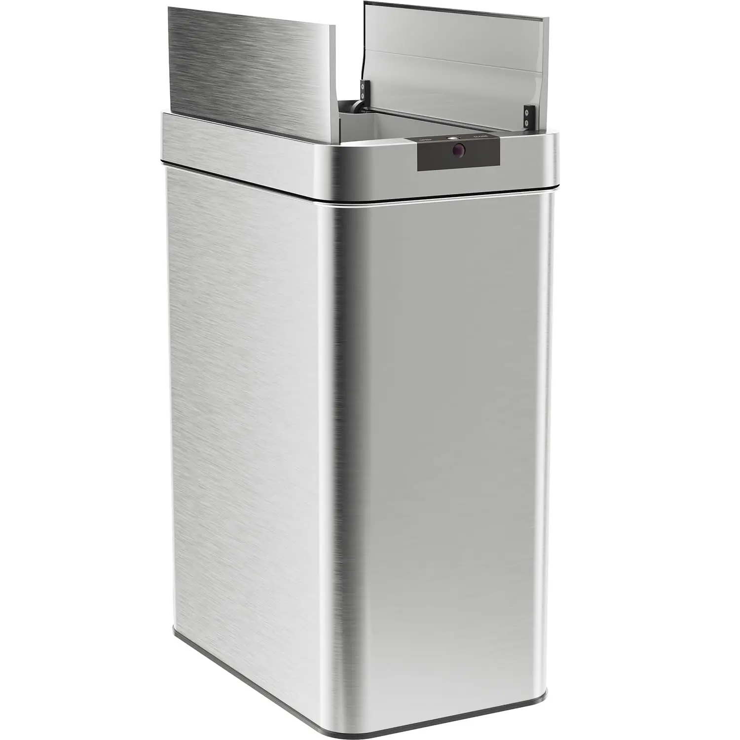 13 Gallon Automatic Trash Can for Kitchen - Stainless Steel Garbage Can with No Touch Motion Sensor Butterfly Lid and Infrared T