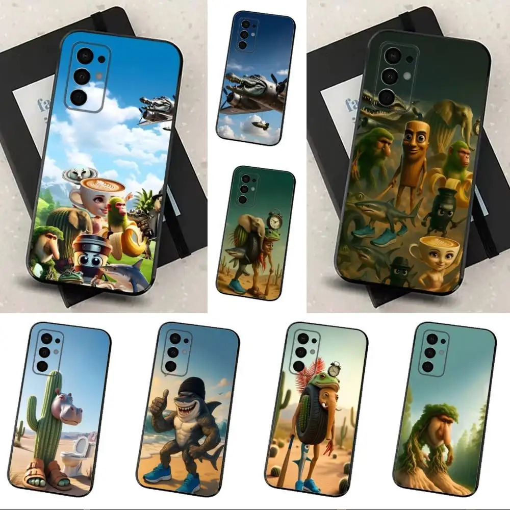 

B-Brainrot T-Tralalero Phone Case For Samsung Galaxy A91,A80,A73,A72 ,A71,A53A52,A32 ,A31A22,A21s,A20,Black Cover