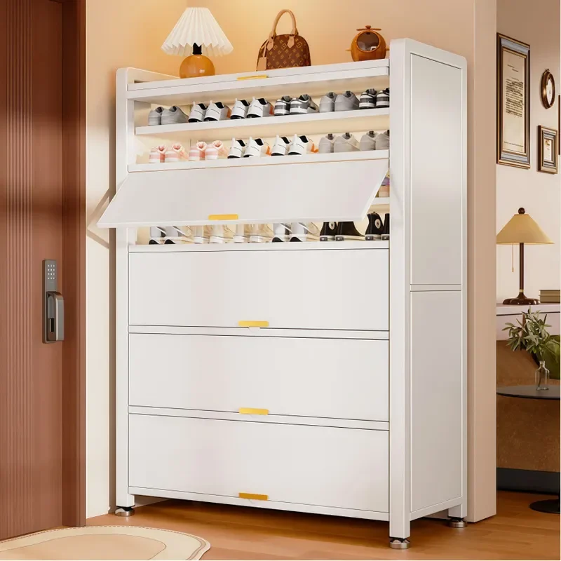 for Steel Shoe Cabinet Integrated Entrance Home Large Capacity Storage Corridor Dust Proof Shoe Rack