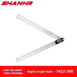SHANHR 200/300mm Digital Protractor Inclinometer Angle Finder Level Measuring Instrument Digital Goniometer Angle Ruler