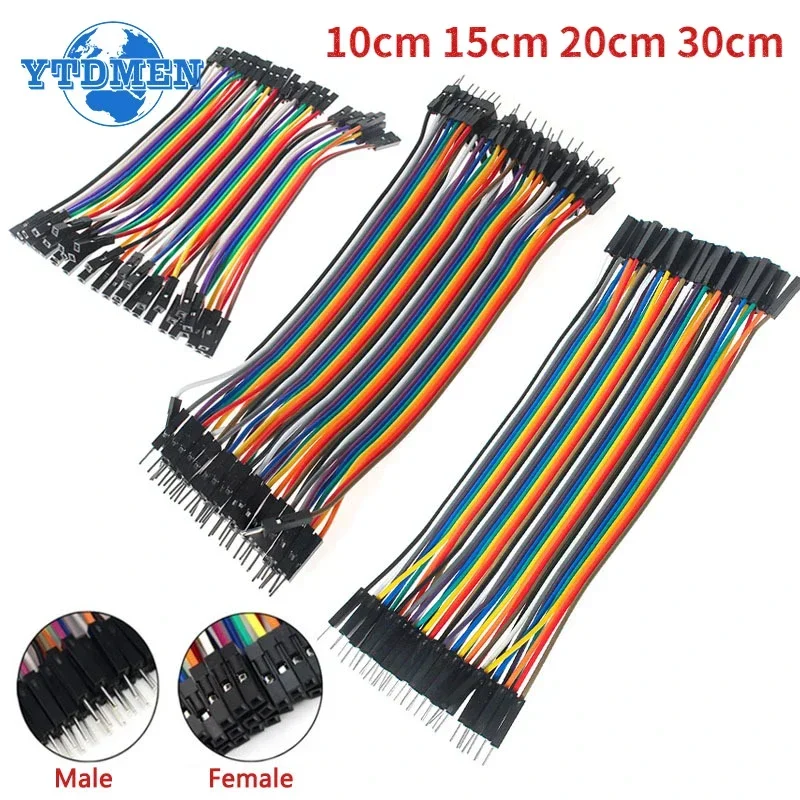 40-120pcs Dupont Line 10CM 15CM 20CM 30CM Male To Male + Male To Female Female To Female Jumper Wire Dupont Cable for Arduino