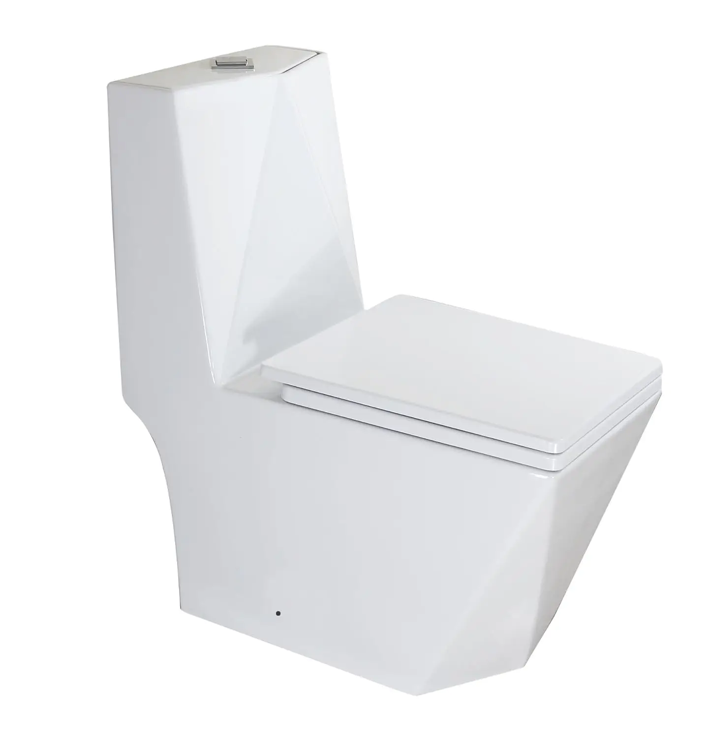 

Rear Outlet Toilet Rectangular Bowl with Diamond-shaped Sleek Design Square Dual Flush,Back Wall Discharge For, Customized