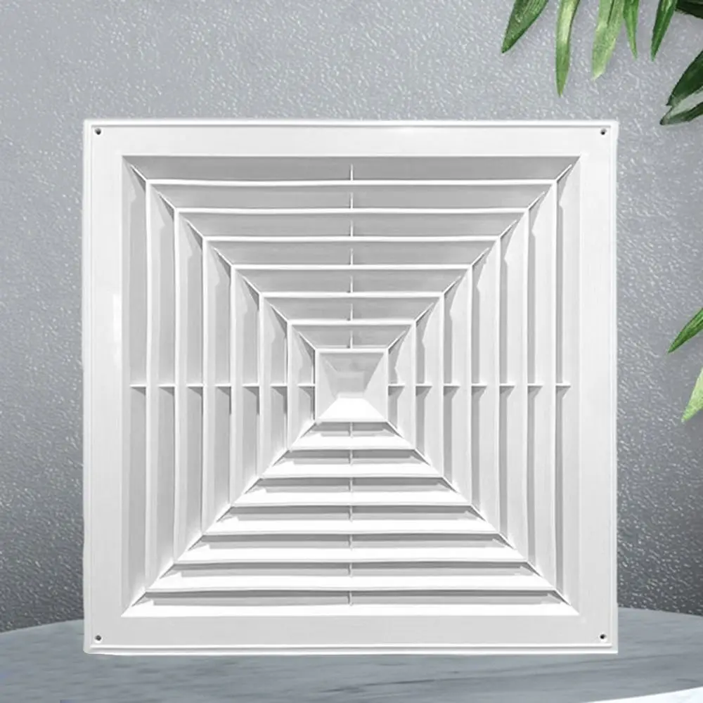 New Plastic Air Vent Grille With Flaps Square Duct Heating Vents White Silent Operation Exhaust Fan Cover Kitchen
