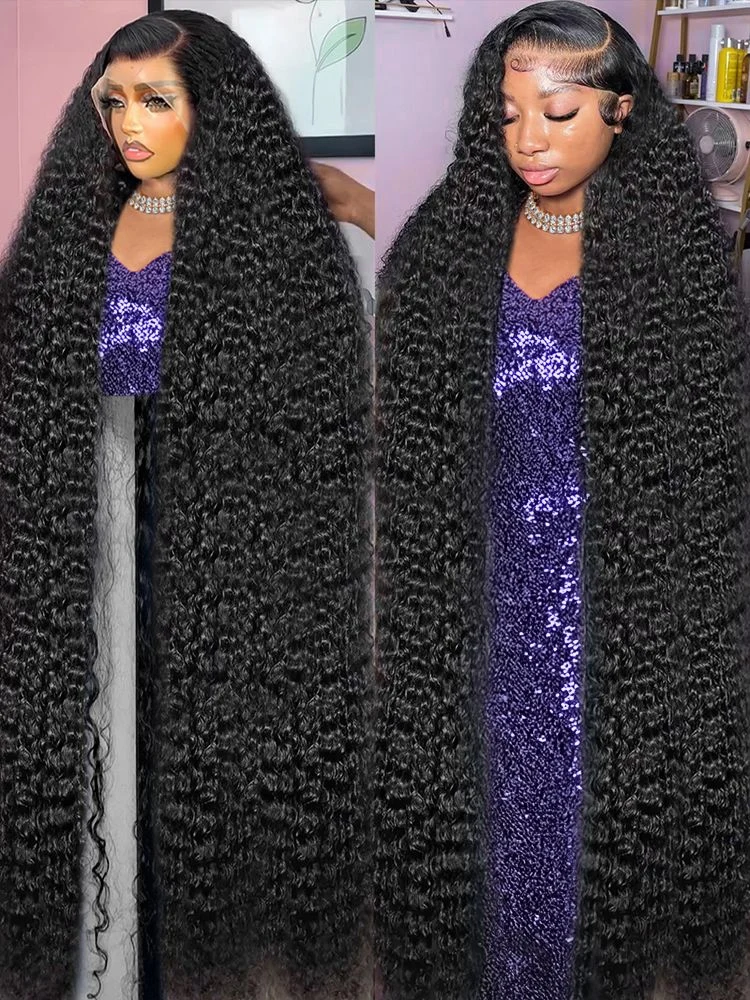 

Парик из натуральных волос Remy с глубокой водной волной, плотность 300%, 13x6 HD Lace Frontal, 40-46 дюймов, 13x4 Jerry Curly Lace Front, для женщин
