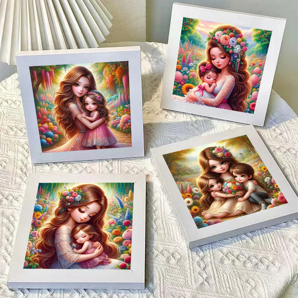 Beautiful Mother Holding Her Baby Diamond Mosaic Kits Painting Happiness Family DIY Full Drills Embroidery Cross Stitch Decor