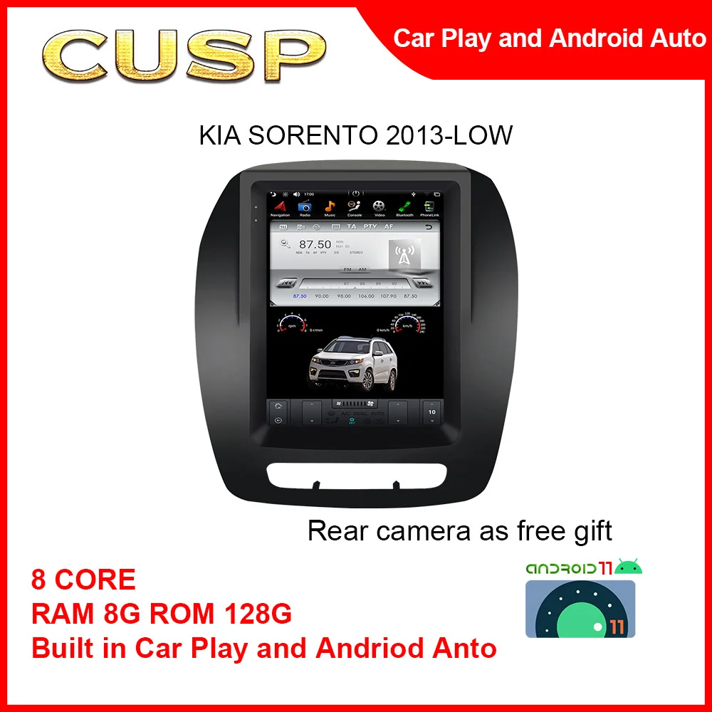 New Arrival Tesla Style Android 11.0 10.4inch 8G+128G Wireless GPS Tracking Device For KIA SORENTO 2013- Low Carplay Multimedia