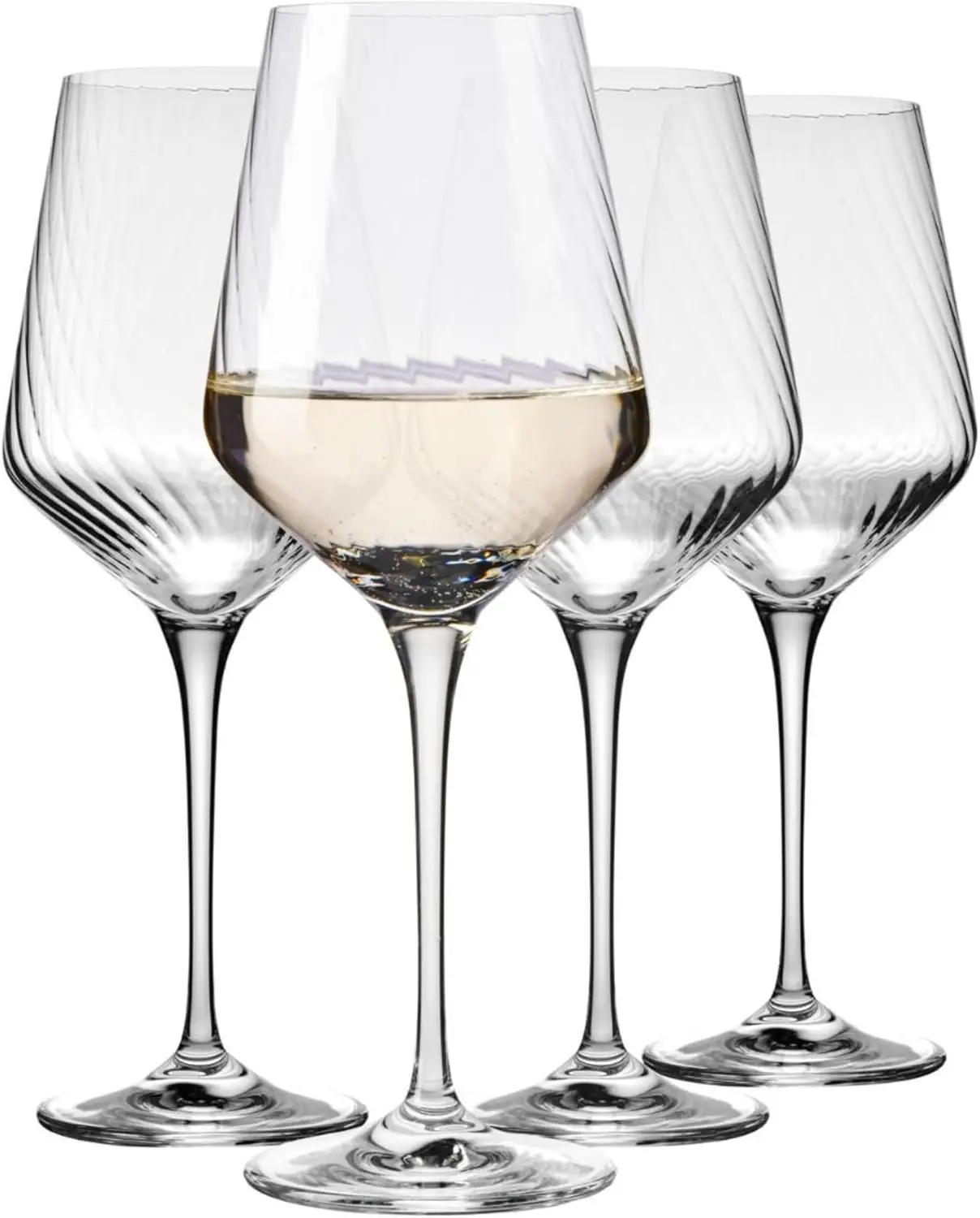 

Textured Wine Glasses, 15.2 oz – Set of 4 | For Red, White, Sparkling Wine & Cocktails | LUMI Collection Design | Dishw