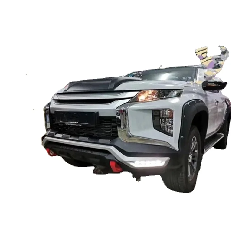 Exterior Body Kit Accessories Front Bumper Guard with Without Light for Mitsubishi L200 2019 2020 2021 2022