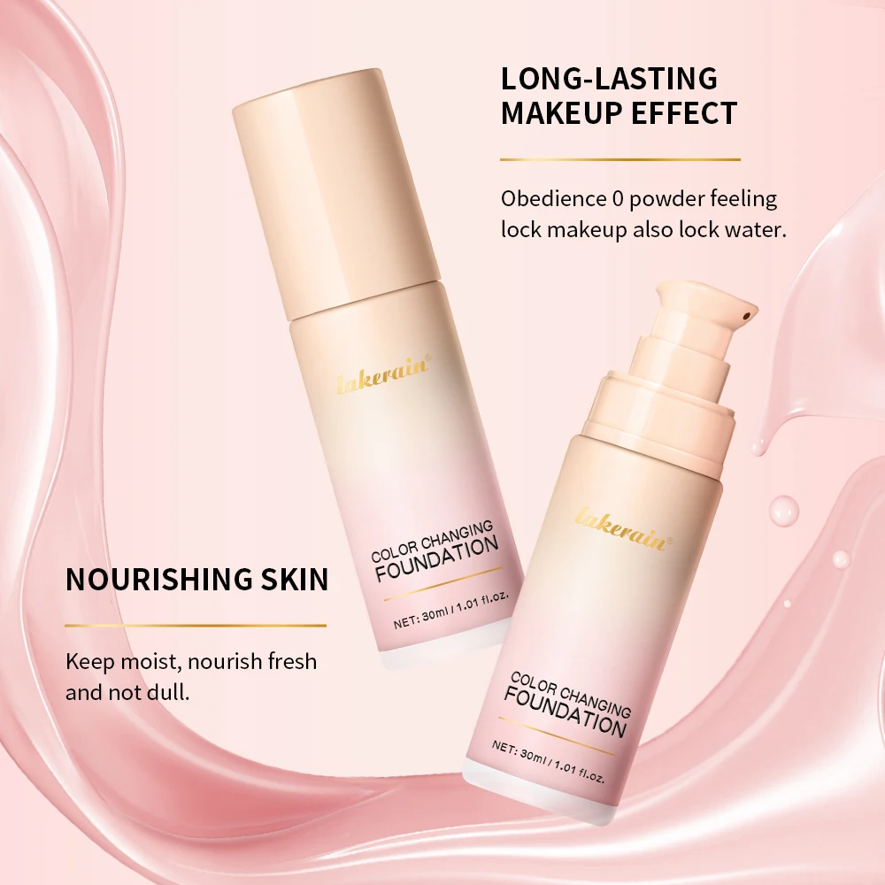 

Color Shifting Liquid Foundation Makeup Centella Korean High Coverage Natural Glow Foundation Cream For Face Base Makeup
