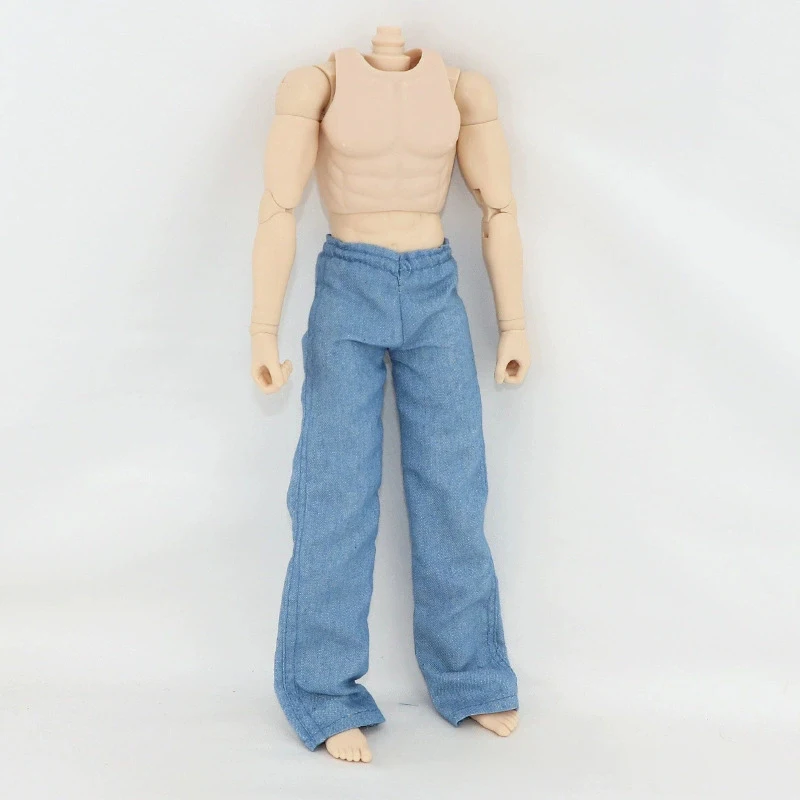1/6 Scale Male Casual Fashion Denim Pants Wide-leg Trouswers Model for 12''Figures Bodies DIY