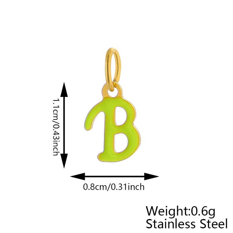 CARLIDANA Popular Fashion Initial Charm Stainless Steel Oil Drop Gold Plated Letter Pendant Alphabet for DIY Jewelry Necklace