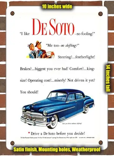 METAL SIGN - 1950 DeSoto Custom 4 Door Sedan 3 - 10x14 Inches