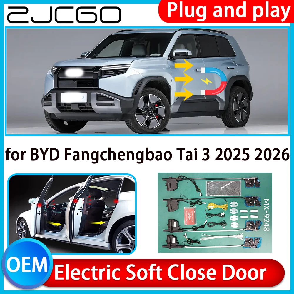 

ZCJGO for BYD Fangchengbao Tai 3 2025 2026 Auto Pull Car Soft Close Kit Door Power Latch Electric Door Catch Soft Closing Assist