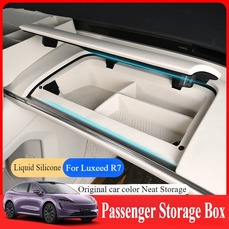 

For Luxeed R7 Passenger Storage Box Cosmetics Case Silicone Protective Pad Car Interior Modificatio Accessories