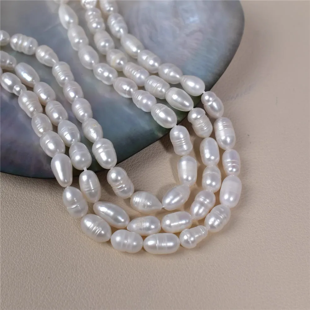 

Cost-effective Threaded Rice Beads Natural Freshwater Pearl Necklace DIY Work in Progress Neck Chain Material Jewelry Accessorie