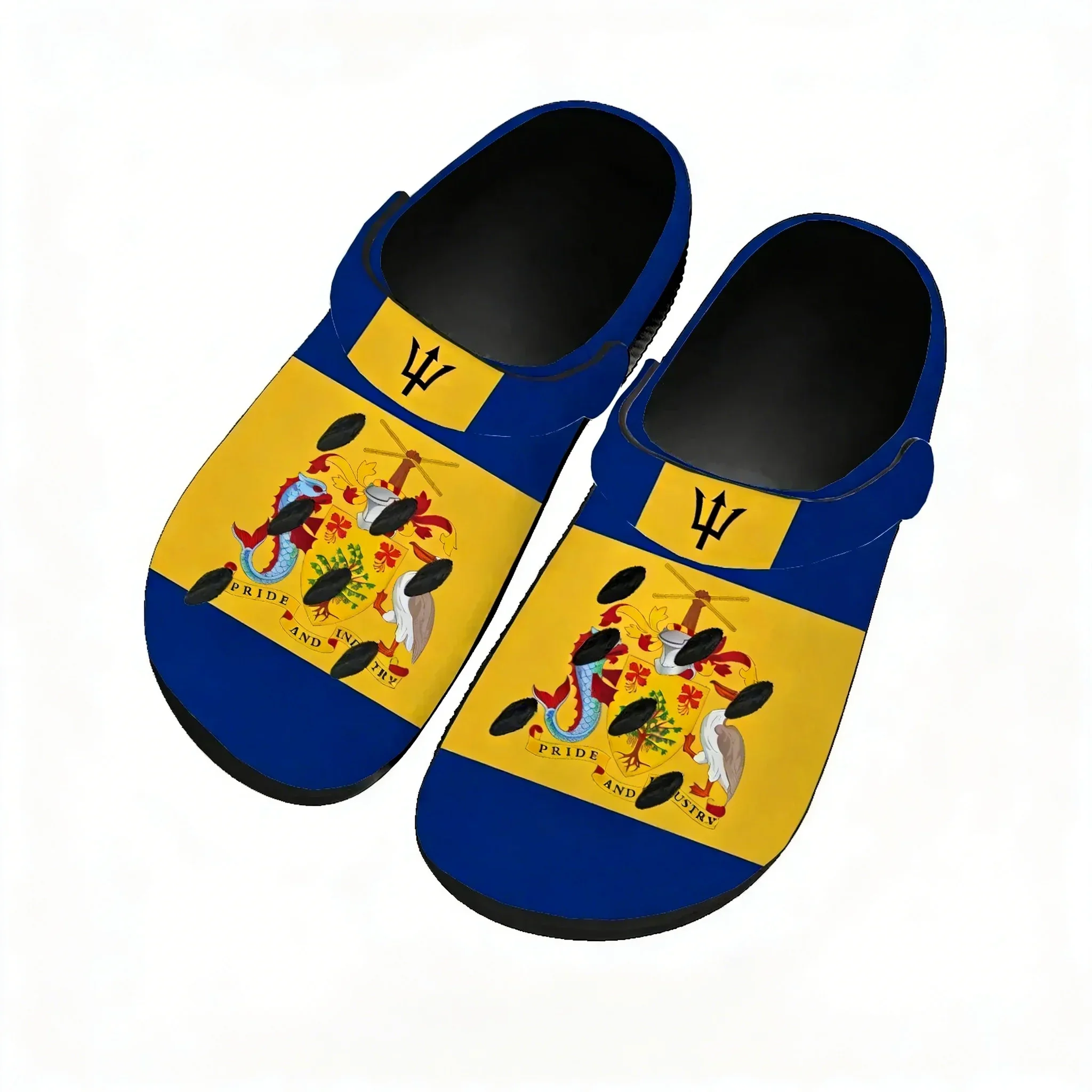 

Barbados National Flag Water Shoes Mens Womens High Quality Home Garden Clogs Customizd Sandals Beach Breathable Hole Slippers