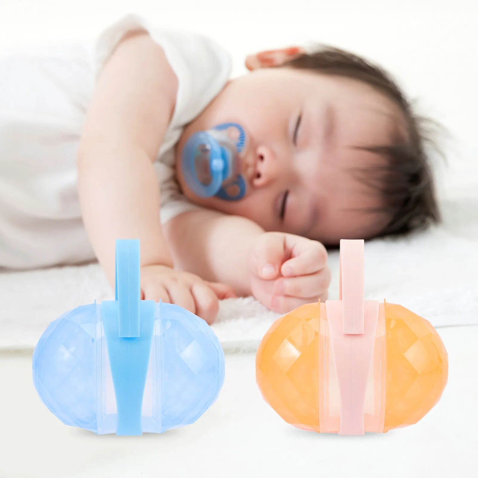 

4Sets Pacifier Storage Container Compact Portable Baby Pacifier Box Dustproof Sanitary Easy-to-Clean Design for Stroller Purse