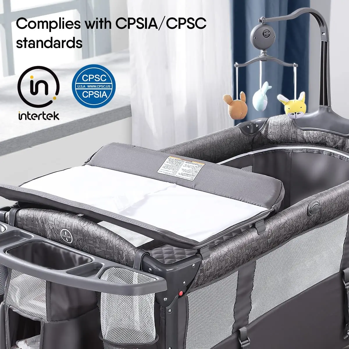 In stock OEM multi-purpose 5in 1 baby infant crib and badges Foldable travel can be used as a game bed with diaper table