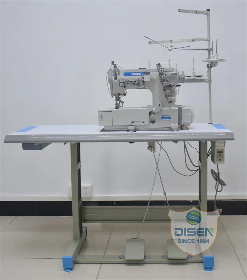 Cheap New Price Electronic Direct Drive High Speed Flatbed Mini 5 Thread Stitch Industrial Tape Binding Interlock Sewing Machine