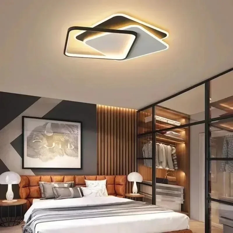 Simple Round Square Home New Modern LED Chandelier Dimming Lights Living Dining Room Kitchen Bedroom Hall Lamps Indoor Lighting
