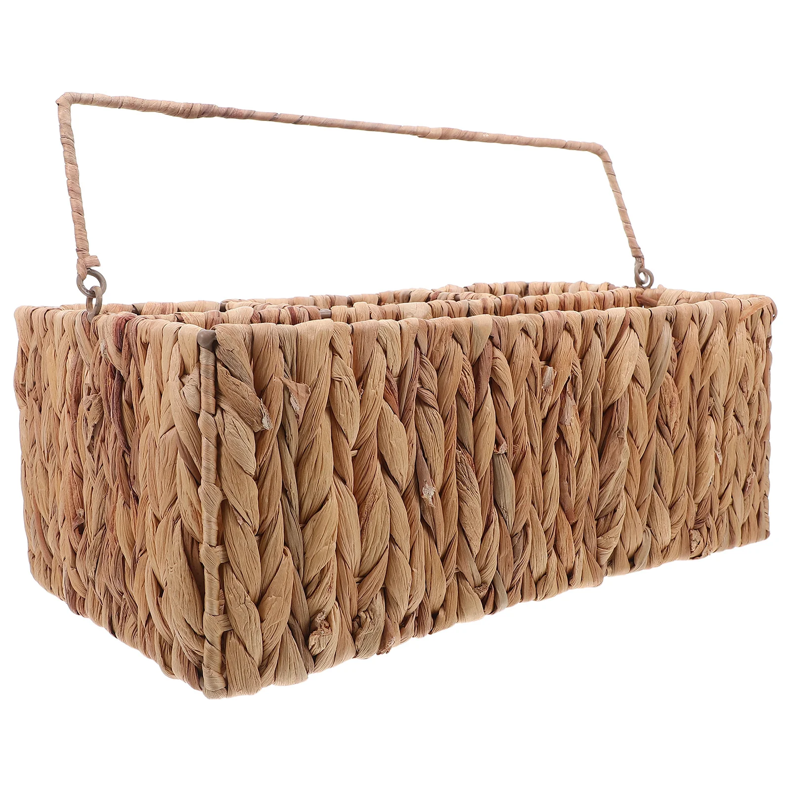 

Корзина для пикника ручной работы, 4-х отделений, органайзер для столового серебра, портативный плетеный держатель для посуды, деревенское настольное хранилище