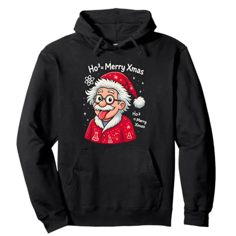 Funny Scientist Santa Claus Science Teacher Christmas Pullover Hoodie Y2K Xmas Science Chemistry Physics Math Hooded Sweatshirt