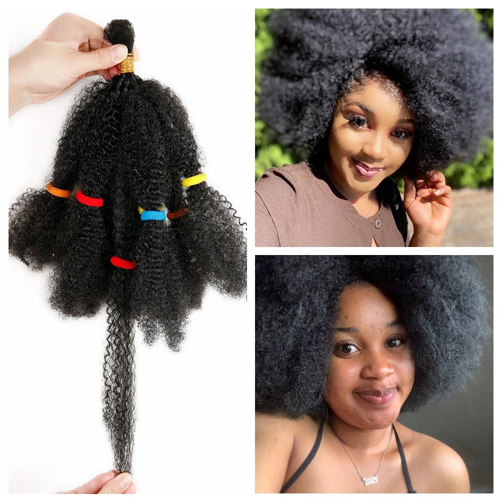 Trenzas de pelo Afro rizado a granel, extensiones de cabello sintético corto de ganchillo de 12 \