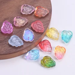20pcs 13x10mm Leaf Shape Crystal Glass Loose Crafts Beads Top Drilled Pendants for Earring Jewelry Making DIY Crafts
