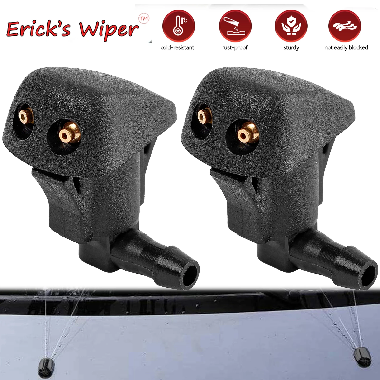 Erick\'s Wiper 2Pcs Front Windshield Wiper Washer Jet Nozzle For Mazda 3 MK1 2003 - 2009 5 MK2 2006 - 2010 6 MK1 2002 - 2008