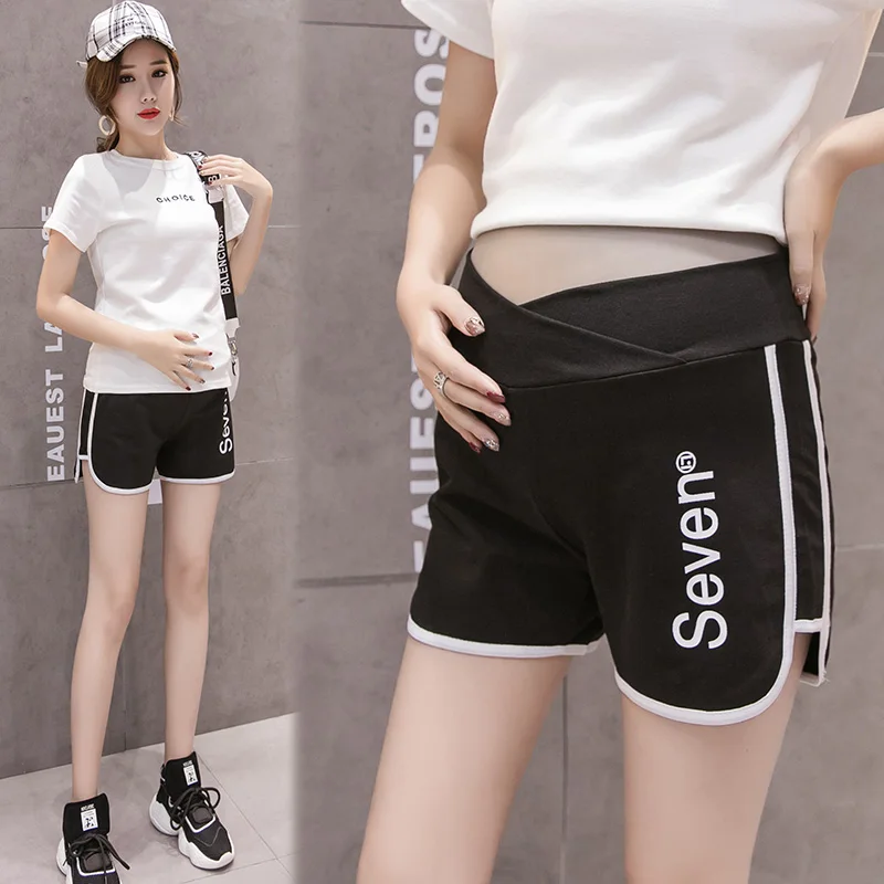 Fashion pregnant women summer new low-waisted wide-leg shorts outside wear casual shorts safety pants leggings pajama pants