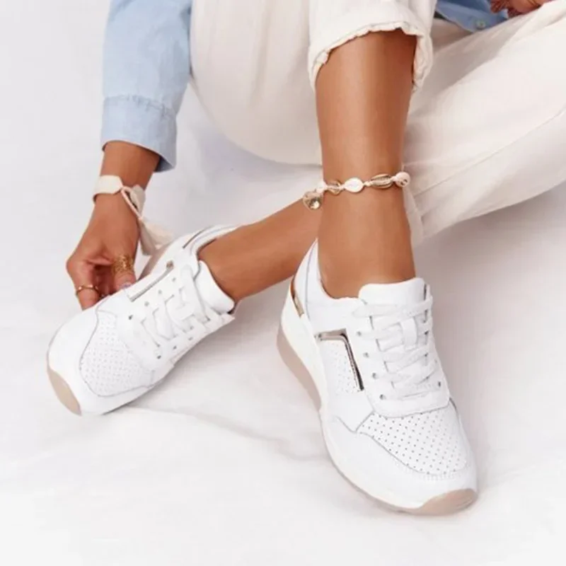 Tenis Feminino 2024 Tennis Shoes Women Lace Up Walking Wedge Sneakers for Outdoor Comfortable Walking Shoes Plus Size 35-43