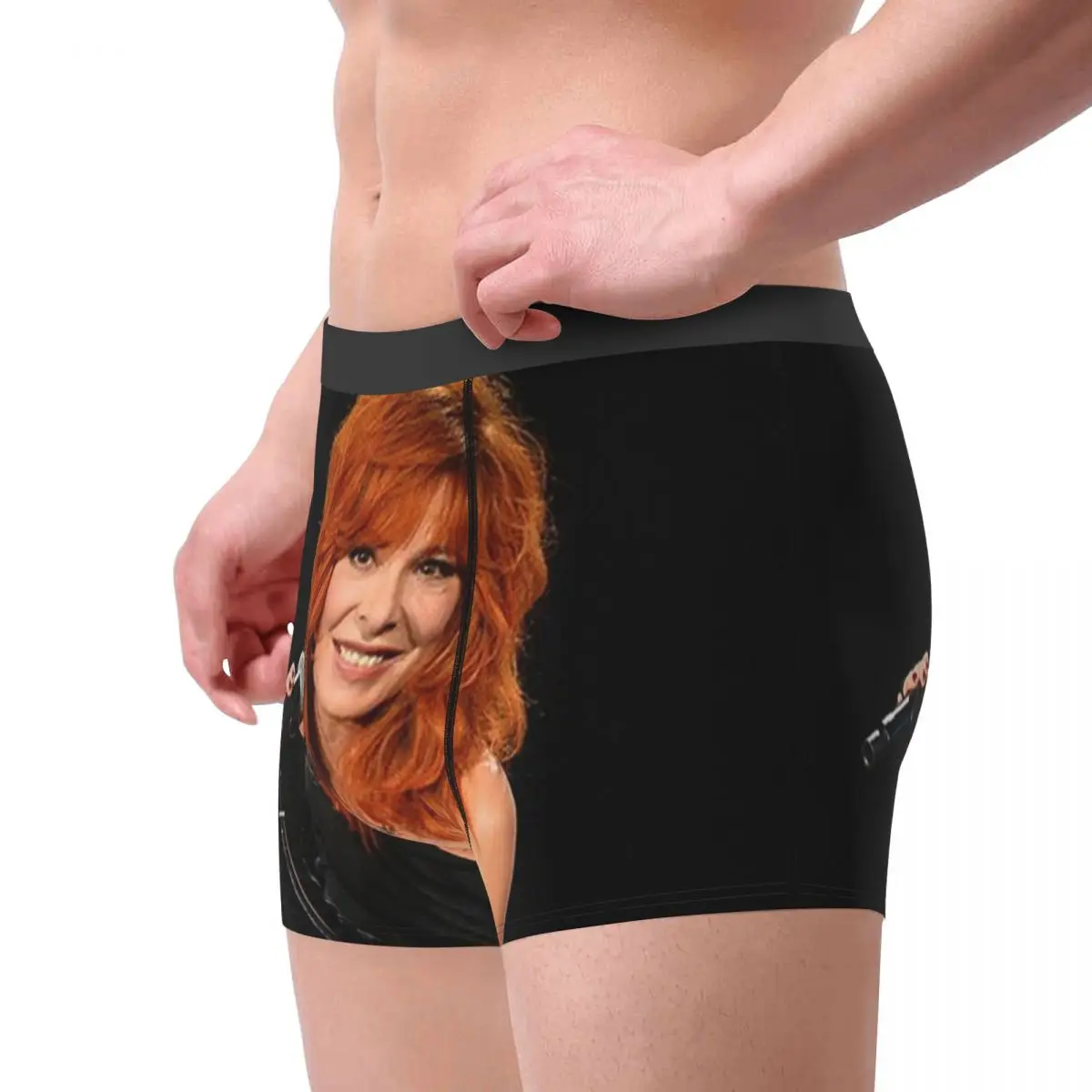 Custom Mylene Farmer Underwear Men Stretch French Singer Boxer Briefs Shorts Panties Soft Underpants For Homme