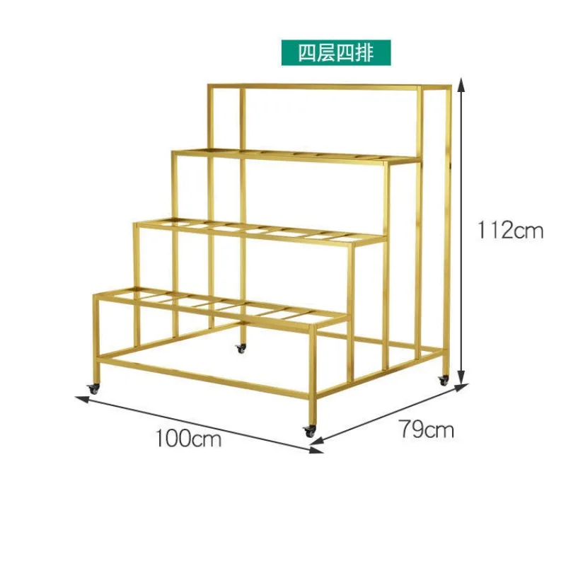 Съемная 4-слойная декоративная стойка для цветов Красивая цветочная тележка Подставка для цветочного магазина Уличная рама с 16 ведрами